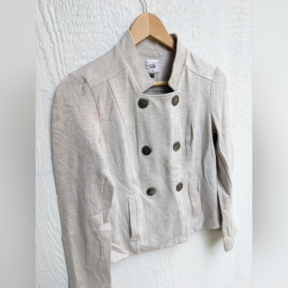 Cabi  #3028 Charlie Double Breasted Oatmeal Moto Style Jacket Women's Size XS - Picture 2 of 5